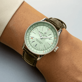 Breitling Navitimer Automatic 35 Green Dial Green Leather Strap Watch for Women - A17395361L1P1 Authentic Buy Shop Now