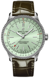 Breitling Navitimer Automatic 35 Green Dial Green Leather Strap Watch for Women - A17395361L1P1 Authentic Buy Shop Now