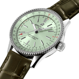 Breitling Navitimer Automatic 35 Green Dial Green Leather Strap Watch for Women - A17395361L1P1 Authentic Buy Shop Now