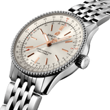 Breitling Navitimer Automatic 35 White Dial Silver Steel Strap Watch for Men - A17395F41G1A1 Authentic Buy Shop Now