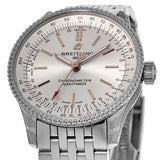Breitling Navitimer Automatic 35 White Dial Silver Steel Strap Watch for Men - A17395F41G1A1 Authentic Buy Shop Now