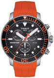 Tissot Seastar 1000 Chronograph Black Dial Orange Rubber Strap Watch For Men - T120.417.17.051.01 Authentic Buy Shop Now