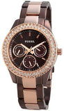 Fossil Stella Multifunction Brown Dial Two Tone Steel Strap Watch for Women - ES4079 Authentic Buy Shop Now
