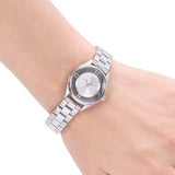 Marc Jacobs Tether Transparent Silver Dial Silver Steel Strap Watch for Women - MBM3416 Authentic Buy Shop Now