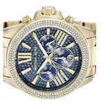 Michael Kors Wren Diamonds Blue Dial Gold Steel Strap Watch for Women - MK6291 Authentic Buy Shop Now
