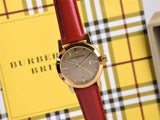 Burberry The City Gold Dial Red Leather Strap Watch for Women - BU9140 Authentic Buy Shop Now