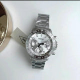 Fossil Bannon Multifunction Chronograph Silver Dial Silver Steel Strap Watch for Men - BQ2490 Authentic Buy Shop Now