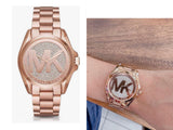 Michael Kors Bradshaw Rose Gold Dial Rose Gold Steel Strap Watch for Women - MK6437 Authentic Buy Shop Now