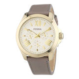 Fossil Cecile Champagne Dial Grey Leather Strap Watch for Women - AM4529 Authentic Buy Shop Now