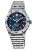 Breitling Chronomat GMT 40 Blue Dial Silver Steel Strap Watch for Men - A32398101C1A1 Authentic Buy Shop Now