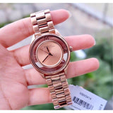 Marc Jacobs Tether Transparent Rose Gold Dial Rose Gold Steel Strap Watch for Women - MBM3414 Authentic Buy Shop Now