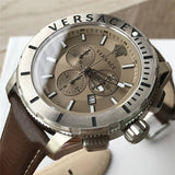 Versace Casual Chronograph Grey Dial Brown Leather Strap Watch for Men - VERG001-18 Authentic Buy Shop Now