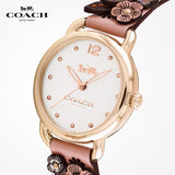 Coach Delancey White Dial Floral Pink Leather Strap Watch for Women - 14502817 Authentic Buy Shop Now