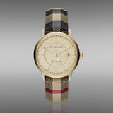Burberry The Classic Round Gold Dial Brown Leather Strap Unisex Watch - BU10001 Authentic Buy Shop Now