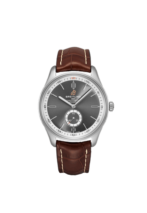 Breitling Premier Automatic 40mm Grey Dial Brown Leather Strap Watch for Men - A37340351B1P2 Authentic Buy Shop Now