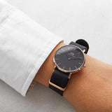 Daniel Wellington Classic Cornwall Black Dial Black NATO Strap Watch For Women - DW00100150 Authentic Buy Shop Now