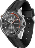 Hugo Boss Globetrotter Grey Dial Black Silicone Strap Watch for Men - 1513931 Authentic Buy Shop Now