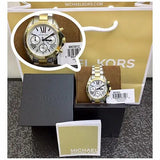 Michael Kors Bradshaw Chronograph Silver Dial Two Tone Steel Strap Watch For Women - MK5912 Authentic Buy Shop Now