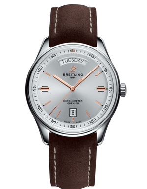 Breitling Premier Automatic Chronometer 40mm Silver Dial Mens Watch - A45340211G1X3 Authentic Buy Shop Now
