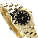 Marc Jacobs Amy Glitz Black Dial Gold Steel Strap Watch for Women - MBM3334 Authentic Buy Shop Now