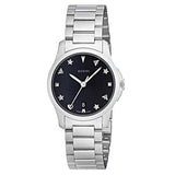 Gucci G Timeless Black Dial Silver Steel Strap Watch For Women - YA126573A Authentic Buy Shop Now