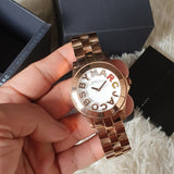 Marc Jacobs Rivera White Dial Rose Gold Steel Strap Watch for Women - MBM3138 Authentic Buy Shop Now