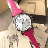 Burberry The City White Dial Haymarket Pink Leather Strap Watch for Women - BU9149 Authentic Buy Shop Now