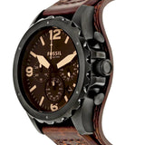 Fossil Nate Chronograph Brown Dial Brown Leather Strap Watch for Men - JR1511 Authentic Buy Shop Now