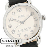 Coach Delancey White Dial Black Leather Strap Watch for Women - 14502714 Authentic Buy Shop Now