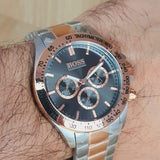 Hugo Boss Ikon Grey Dial Two Tone Steel Strap Watch for Men - 1513339 Authentic Buy Shop Now