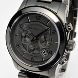 Michael Kors Runway Chronograph Black Dial Black Steel Strap Watch for Men - MK8157 Authentic Buy Shop Now
