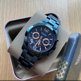 Fossil Perfect Boyfriend Multifunction Blue Dial Blue Steel Strap Watch for Women - ES4093 Authentic Buy Shop Now