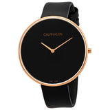 Calvin Klein Full Moon Black Dial Black Leather Strap Watch for Women - K8Y236C1 Authentic Buy Shop Now