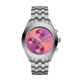 Marc Jacobs Peeker Chronograph Pink Dial Silver Steel Strap Watch for Women - MBM3372 Authentic Buy Shop Now