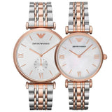 Emporio Armani Retro Silver Dial Two Tone Steel Strap Watch For Men - AR1677 Authentic Buy Shop Now