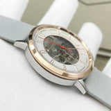 Fossil Vintage Muse Automatic Skeleton White Dial Grey Leather Strap Watch for Women - ME3131 Authentic Buy Shop Now