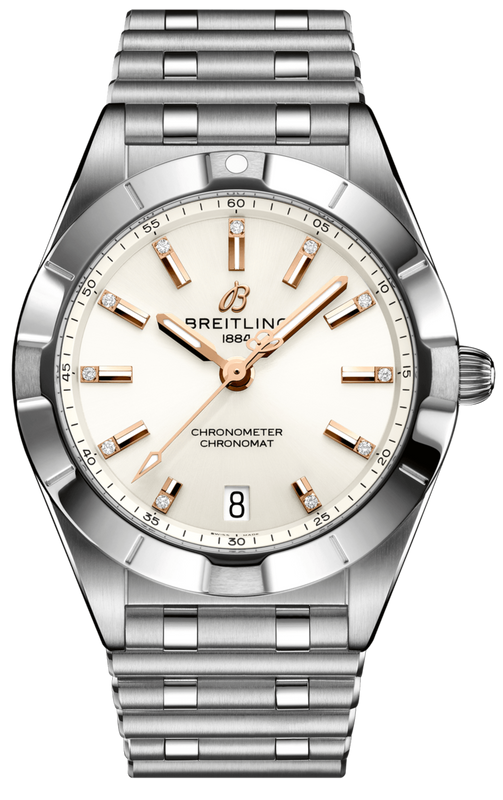 Breitling Chronomat 32 Diamonds White Dial Silver Steel Strap Watch for Women - A77310101A3A1 Authentic Buy Shop Now