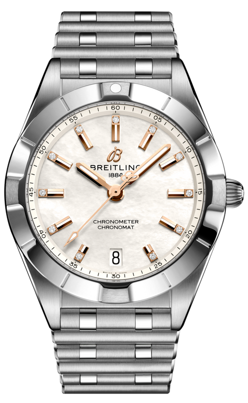 Breitling Chronomat 32 Mother of Pearl Dial Silver Steel Strap Watch for Women - A77310101A4A1 Authentic Buy Shop Now