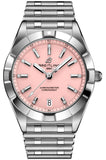 Breitling Chronomat 32 Diamonds Pink Dial Silver Steel Strap Watch for Women - A77310101K1A1 Authentic Buy Shop Now