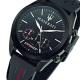 Maserati Traguardo Chronograph Black Dial Black Rubber Strap Watch For Men - R8871612004 Authentic Buy Shop Now