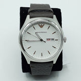 Emporio Armani Dress Quartz White Dial Brown Leather Strap Watch For Men - AR1999 Authentic Buy Shop Now