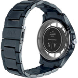 Armani Exchange Hampton Skeleton Grey Dial Blue Steel Strap Watch For Men - AX2401 Authentic Buy Shop Now