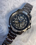 Fossil Bronson Automatic Skeleton Black Dial Grey Steel Strap Watch for Men - ME3218 Authentic Buy Shop Now