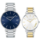 Coach Charles Blue Dial Silver Steel Strap Watch for Men - 14602429 Authentic Buy Shop Now
