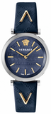 Versace V-Twist Quartz Blue Dial Blue Leather Strap Watch for Women - VELS00119 Authentic Buy Shop Now