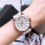 Guess Intrepid White Dial Two Tone Silicone Strap Watch For Women - W0325L6 Authentic Buy Shop Now