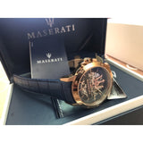 Maserati Automatic Blue Dial Blue Leather Strap Watch For Men - R8821119005 Authentic Buy Shop Now