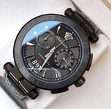 Versace V-Racer Aion Chronograph Black Dial Black Leather Strap Watch for Men - VBR030017 Authentic Buy Shop Now