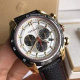 Versace V-Ray Chronograph White Dial Black Leather Strap Watch for Men - VDB040014 Authentic Buy Shop Now