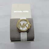 Michael Kors Janelle Three Hand Silver Dial White Rubber Strap Watch For Women - MK7141 Authentic Buy Shop Now
